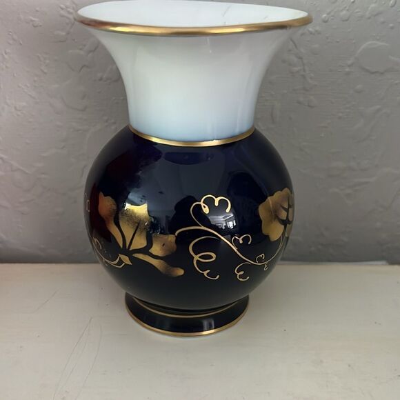 Jlmenau graf von henneberg etc kobalt Numbered Germany Blue / Gold VTG Bud Vase - Picture 2 of 7